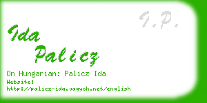 ida palicz business card